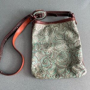 Hand tooled leather bag